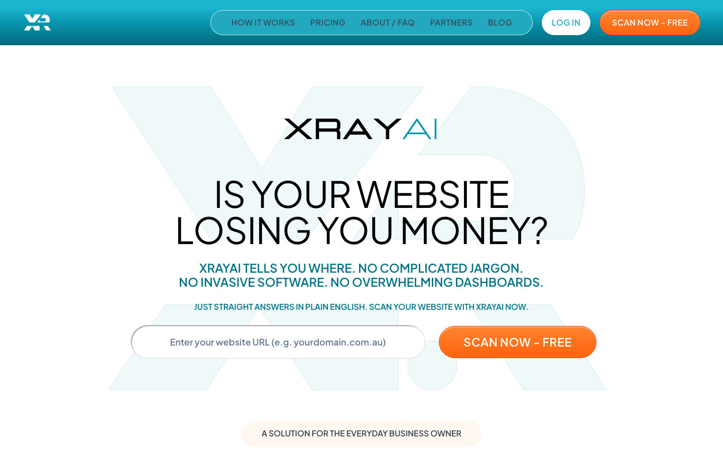 XRAYAI home page screenshot